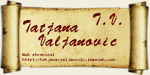 Tatjana Valjanović vizit kartica
